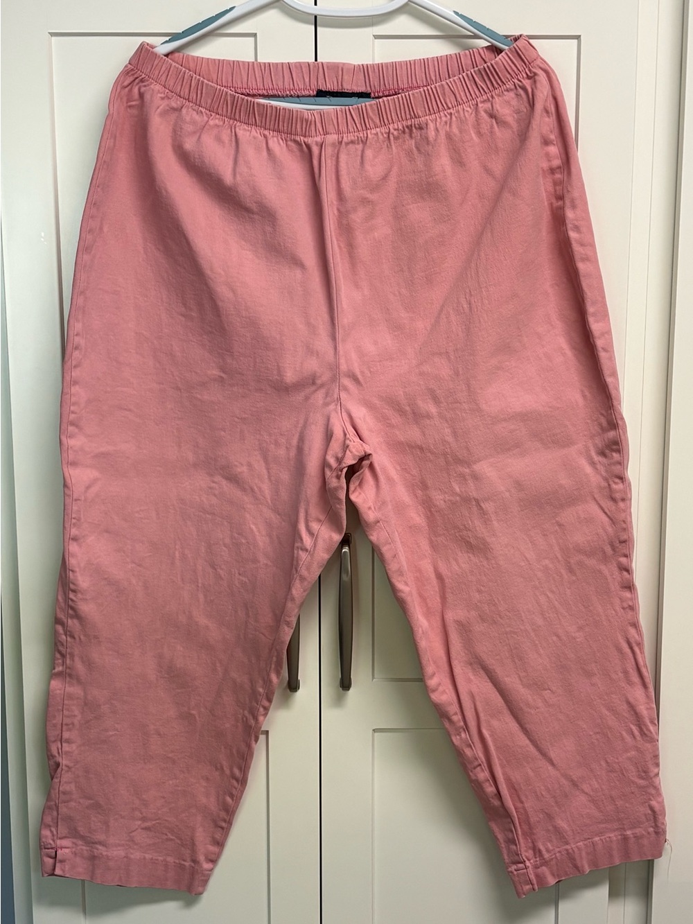 Ladies Pink Elastic Waist stretch, Cotton Pants